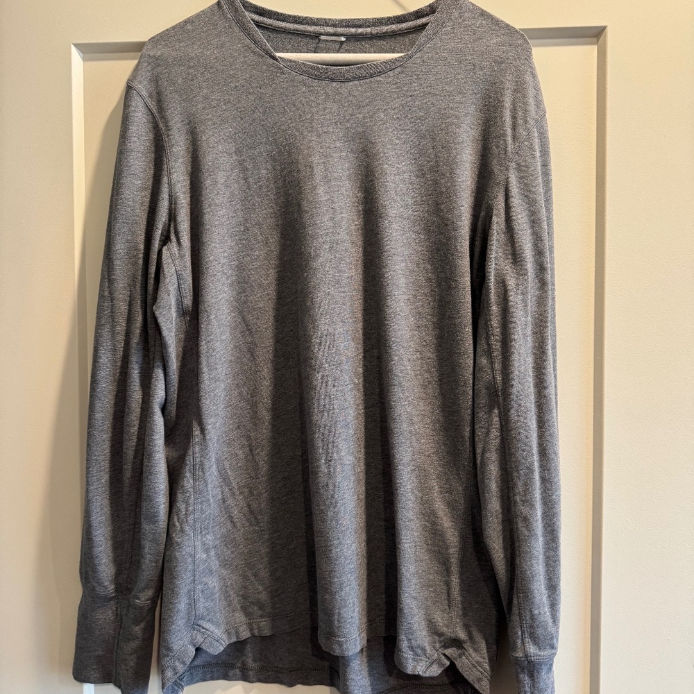 Kit and Ace Mens Squared Neck Gray Med/Large Long Sleeve